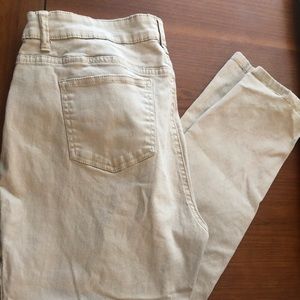 Crown & Ivy Tan/Khaki Skinny Ankle Jeans